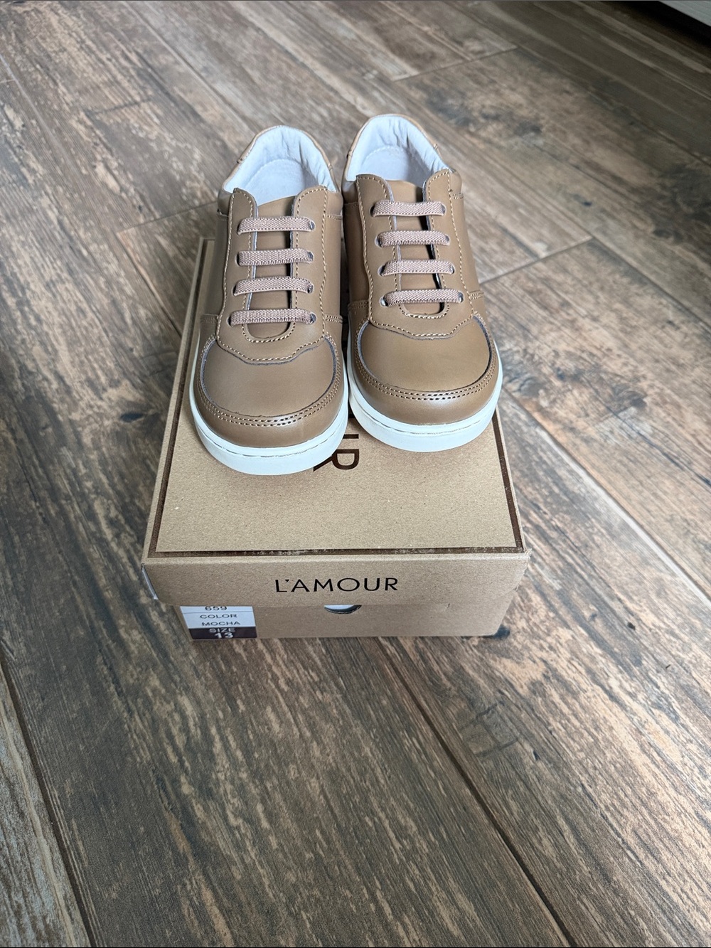L'Amour Kids Brown Casual Leather Sneaker